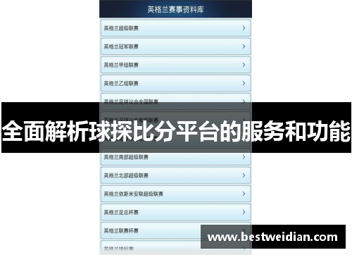 全面解析球探比分平台的服务和功能